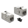 Delock Keystone Modul Kupplung RJ45 Buchse zu RJ45 Buchse Cat.6A mit Metall Latch und Clip, geschirmt