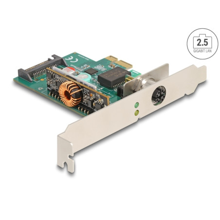 Delock PCI Express x1 Netzwerkkarte 2,5 Gigabit LAN 1 x M12 mit PoE+ RTL