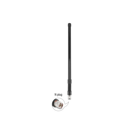 Delock WiFi 5,8 GHz Antenne N Stecker 7 dBi omnidirektional mit Stahlfeder schwarz outdoor