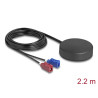 Delock 4G GNSS Antenne 1 x FAKRA C + 1 x FAKRA D Buchse 2 dBi / 28 dB 2,2 m RG-174 omnidirektional Dachmontage schwarz outdoor