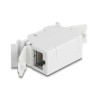 Delock RJ45 Kupplung Cat.6A Buchse zu Buchse mit Staubschutzklappe für Hutschienen Montage grau