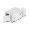 Delock RJ45 Kupplung Cat.6A Buchse zu Buchse mit Staubschutzklappe für Hutschienen Montage grau