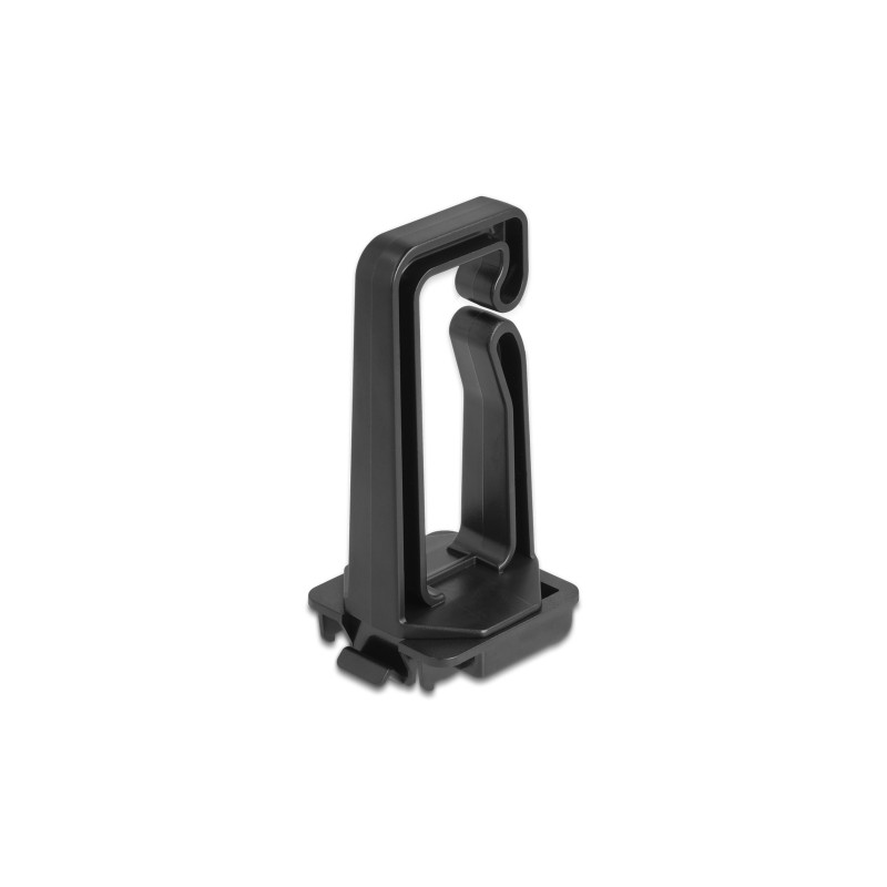 Delock Kabelbügel 70 x 24 mm mit Montageplatte zur Hutschienenbefestigung schwarz