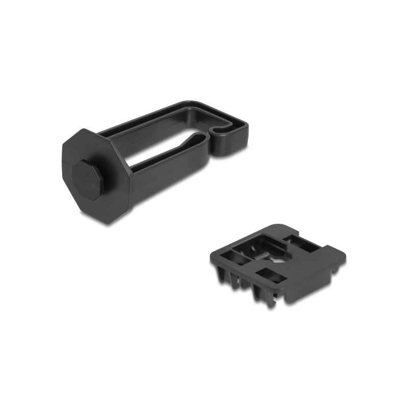 Delock Kabelbügel 70 x 24 mm mit Montageplatte zur Hutschienenbefestigung schwarz