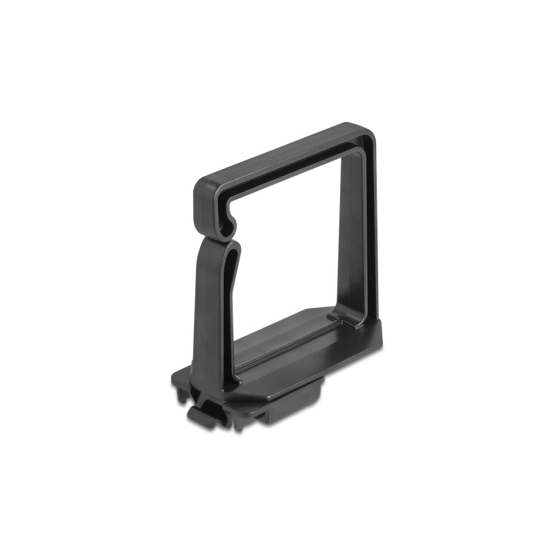 Delock Kabelbügel 70 x 70 mm mit Montageplatte zur Hutschienenbefestigung schwarz