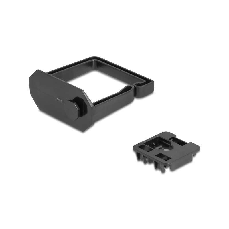 Delock Kabelbügel 70 x 70 mm mit Montageplatte zur Hutschienenbefestigung schwarz