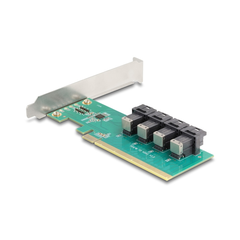 Delock PCI Express x16 Karte zu 4 x intern SFF-8643 NVMe - Bifurcation - Low Profile Formfaktor