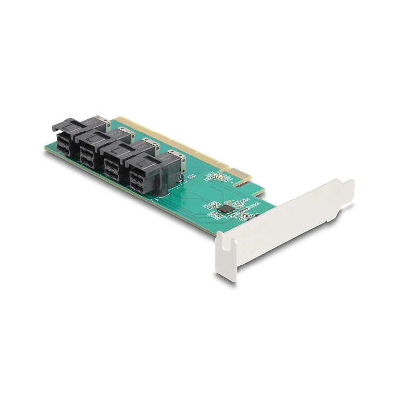 Delock PCI Express x16 Karte zu 4 x intern SFF-8643 NVMe - Bifurcation - Low Profile Formfaktor