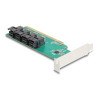 Delock PCI Express x16 Karte zu 4 x intern SFF-8643 NVMe - Bifurcation - Low Profile Formfaktor