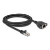 Delock Netzwerk Verlängerungskabel S/FTP RJ45 Stecker zu RJ45 Buchse Cat.6A flache Ausführung 3 m schwarz