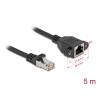 Delock Netzwerk Verlängerungskabel S/FTP RJ45 Stecker zu RJ45 Buchse Cat.6A flache Ausführung 5 m schwarz