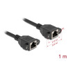 Delock Netzwerk Verlängerungskabel S/FTP RJ45 Buchse zu RJ45 Buchse Cat.6A flache Ausführung 1 m schwarz