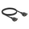 Delock Netzwerk Verlängerungskabel S/FTP RJ45 Buchse zu RJ45 Buchse Cat.6A flache Ausführung 1 m schwarz