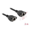 Delock Netzwerk Verlängerungskabel S/FTP RJ45 Buchse zu RJ45 Buchse Cat.6A flache Ausführung 2 m schwarz