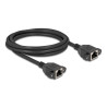 Delock Netzwerk Verlängerungskabel S/FTP RJ45 Buchse zu RJ45 Buchse Cat.6A flache Ausführung 2 m schwarz