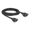 Delock Netzwerk Verlängerungskabel S/FTP RJ45 Buchse zu RJ45 Buchse Cat.6A flache Ausführung 3 m schwarz