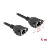 Delock Netzwerk Verlängerungskabel S/FTP RJ45 Buchse zu RJ45 Buchse Cat.6A flache Ausführung 5 m schwarz