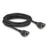 Delock Netzwerk Verlängerungskabel S/FTP RJ45 Buchse zu RJ45 Buchse Cat.6A flache Ausführung 5 m schwarz