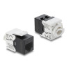 Delock Keystone Modul RJ45 Buchse zu LSA Cat.6 UTP mit Verschlussclip und kabelbinderfrei