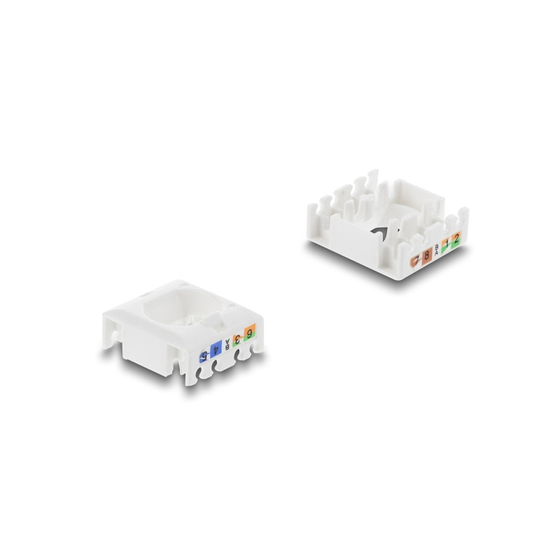 Delock Keystone Modul RJ45 Buchse zu LSA Cat.6 UTP mit Verschlussclip und kabelbinderfrei