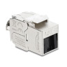 Delock Keystone Modul RJ45 Buchse zu LSA Cat.8.1 geschirmt mit Verschlussclip und Staubschutzklappe kabelbinderfrei