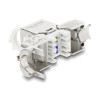 Delock Keystone Modul RJ45 Buchse zu LSA Cat.8.1 geschirmt mit Verschlussclip und Staubschutzklappe kabelbinderfrei