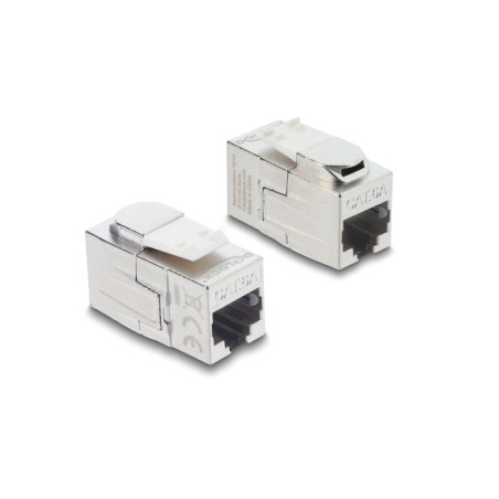 Delock Keystone Modul Kupplung RJ45 Buchse zu RJ45 Buchse Cat.6A geschirmt