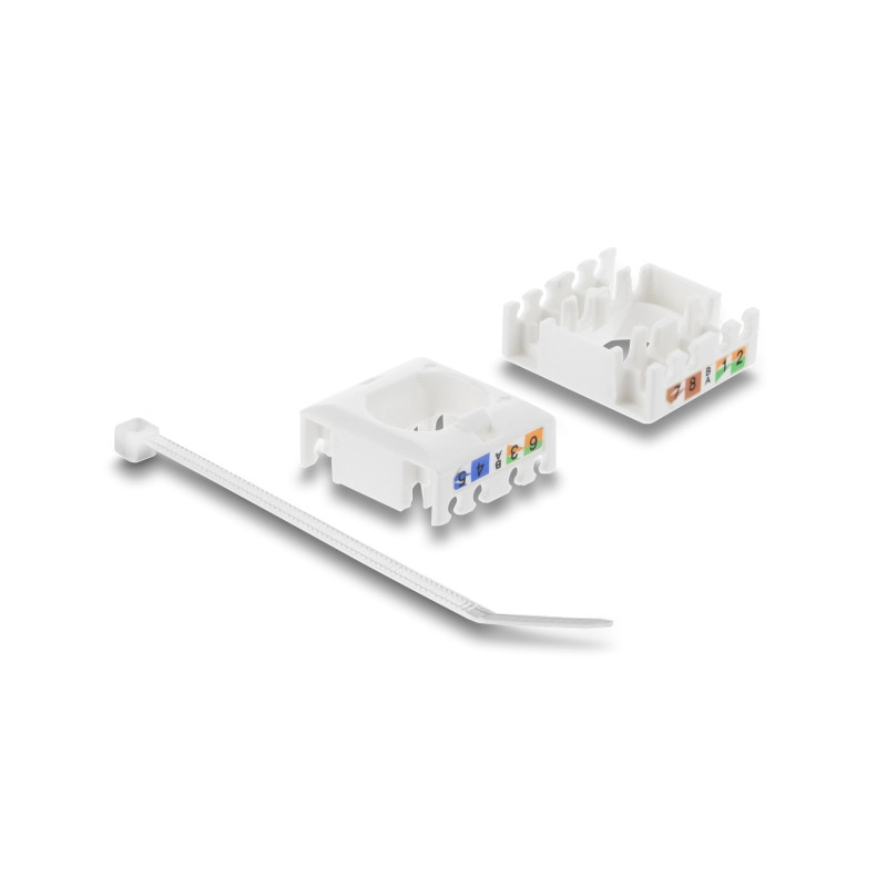 Delock Keystone Modul RJ45 Buchse zu LSA Cat.6 UTP werkzeugfrei mit Staubschutzklappe weiß / schwarz