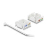 Delock Keystone Modul RJ45 Buchse zu LSA Cat.6 UTP werkzeugfrei mit Staubschutzklappe weiß / schwarz
