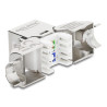 Delock Keystone Modul RJ45 Buchse zu LSA Cat.6A werkzeugfrei 90° winkelbar geschirmt für Kabeldurchmesser von 5,0 - 8,5 mm
