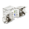 Delock Keystone Modul RJ45 Buchse zu LSA Cat.6A mit Metall Latch werkzeugfrei 45° winkelbar geschirmt