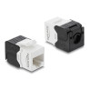 Delock Keystone Modul RJ45 Buchse zu LSA Cat.6 UTP werkzeugfrei schwarz / weiß
