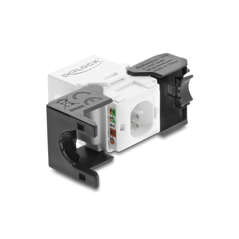 Delock Keystone Modul RJ45 Buchse zu LSA Cat.6 UTP werkzeugfrei schwarz / weiß