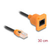 Delock D-Typ RJ45 Kabel Stecker zu Buchse Cat.5e UTP orange / schwarz 30 cm