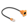 Delock D-Typ RJ45 Kabel Stecker zu Buchse Cat.5e UTP orange / schwarz 30 cm