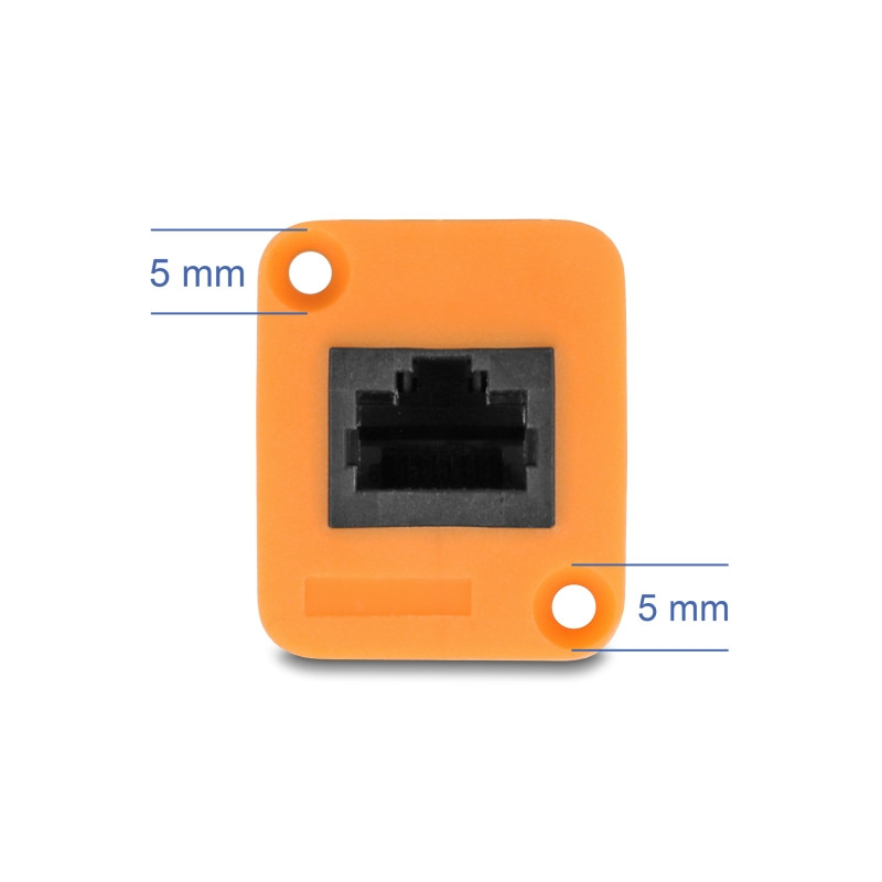 Delock D-Typ RJ45 Kabel Stecker zu Buchse Cat.5e UTP orange / schwarz 30 cm