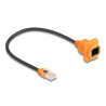 Delock D-Typ RJ45 Kabel Stecker zu Buchse Cat.5e UTP orange / schwarz 30 cm