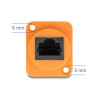 Delock D-Typ RJ45 Kabel Stecker zu Buchse Cat.5e UTP orange / schwarz 30 cm
