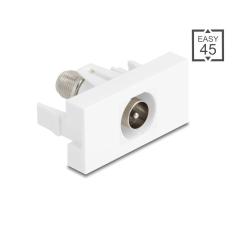Delock Easy 45 Modul IEC Stecker zu F Buchse weiß