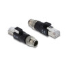 Delock M12 Adapter X-kodiert 8 Pin Stecker zu RJ45 Stecker schwarz