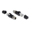 Delock M12 Adapter X-kodiert 8 Pin Stecker zu RJ45 Stecker schwarz