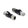 Delock M12 Adapter X-kodiert 8 Pin Buchse zu RJ45 Stecker schwarz