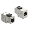 Delock Keystone Modul Kupplung RJ45 Buchse zu RJ45 Buchse Cat.6A mit schwarzer Kunststoff Latch, geschirmt
