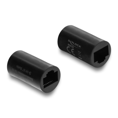 Delock Netzwerkkabelverbinder RJ45 Kupplung Buchse zu Buchse Cat.6 Zylindrische Form schwarz