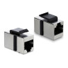 Delock Keystone Modul Kupplung RJ45 Buchse zu RJ45 Buchse Cat.6 geschirmt Metall silber / schwarz
