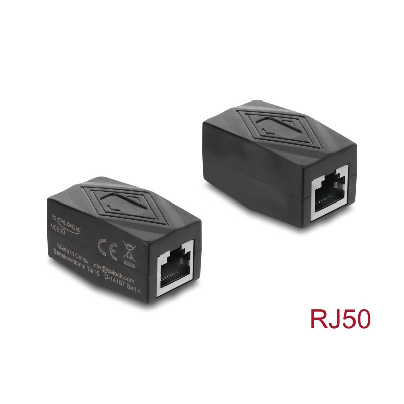 Delock Adapter Kupplung RJ50 Buchse zu Buchse geschirmt schwarz