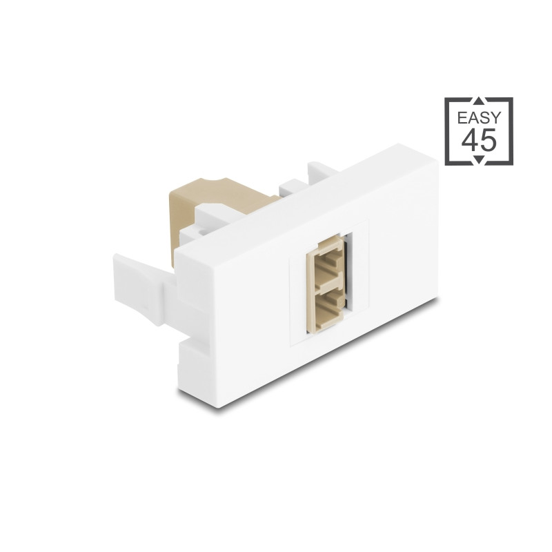 Delock Easy 45 Modul LC Duplex Buchse zu LC Duplex Buchse weiß / beige