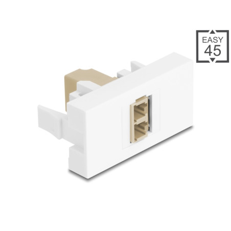 Delock Easy 45 Modul LC Duplex Buchse zu LC Duplex Buchse weiß / beige