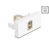 Delock Easy 45 Modul LC Duplex Buchse zu LC Duplex Buchse weiß / beige