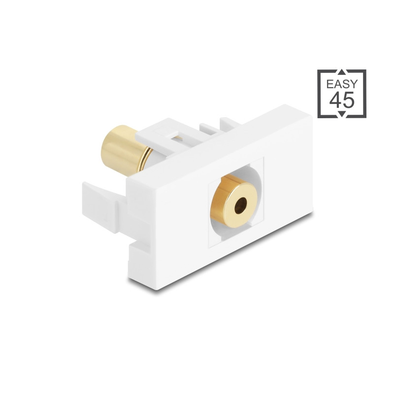 Delock Easy 45 Modul Klinkenbuchse 3,5 mm 4 Pin zu Klinkenbuchse 3,5 mm 4 Pin vergoldet weiß